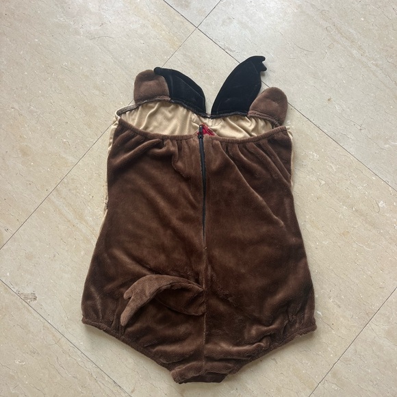 Tasmanian Devil Looney Tunes Brown and Pink strapless Romper Costume - Picture 3 of 4